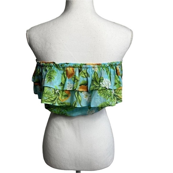 STEVE MADDEN BB DAKOTA BY STEVE MADDEN ZEST FOR LIFE LEMON PRINT CROPPED TOP XS - Picture 3 of 6